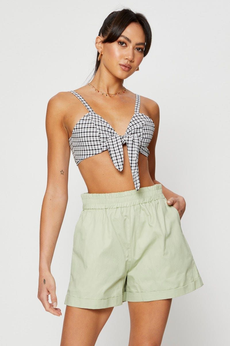 Green Shorts Elastic Waist sold by Ally Fashion