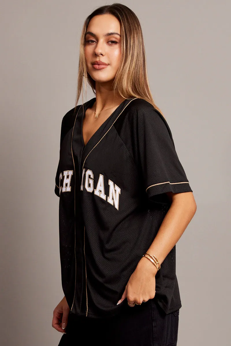 Black Graphic Top Oversized Short Sleeve sold by Ally Fashion product image thumbnail 4