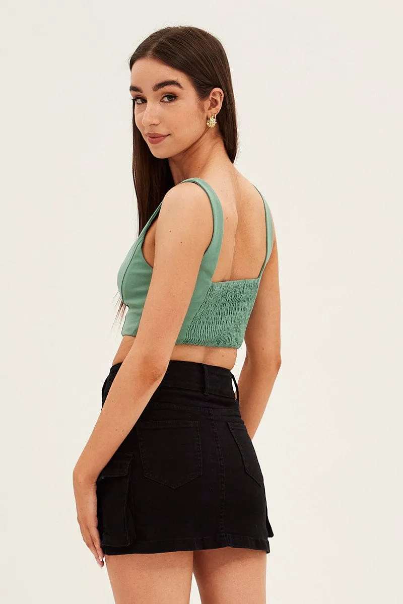 Black Cargo Utility Denim Mini Skirt sold by Ally Fashion product image thumbnail 5