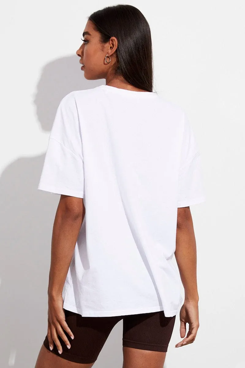 White T Shirt Crew Neck Short Sleeve Longline Eagle sold by Ally Fashion product image thumbnail 5