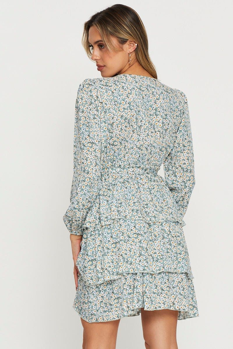 Print Mini Dress Long Sleeve sold by Ally Fashion product image thumbnail 4