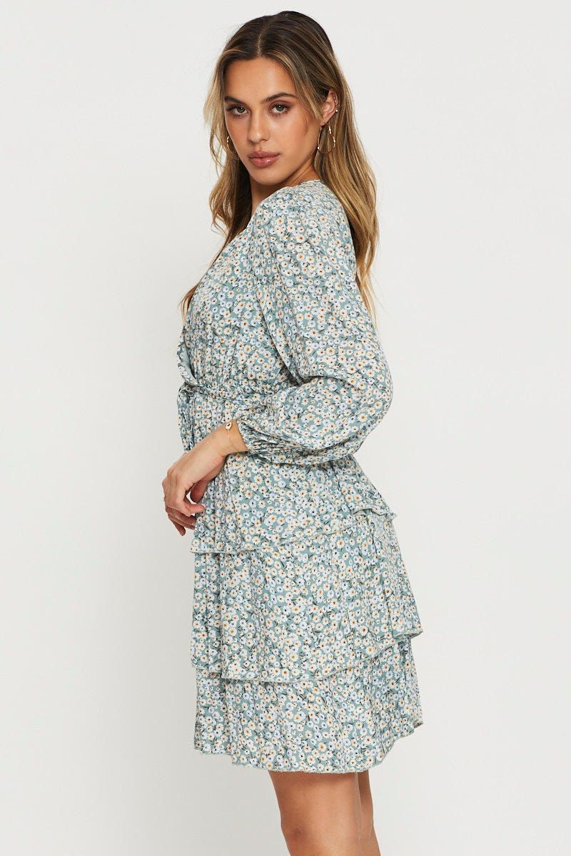 Print Mini Dress Long Sleeve sold by Ally Fashion product image thumbnail 3