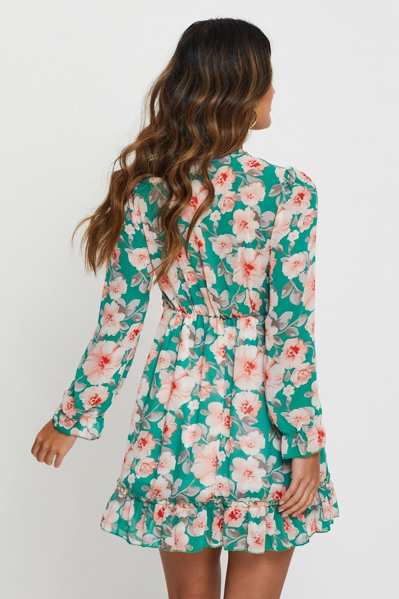 Print Mini Dress Long Sleeve sold by Ally Fashion product image thumbnail 5