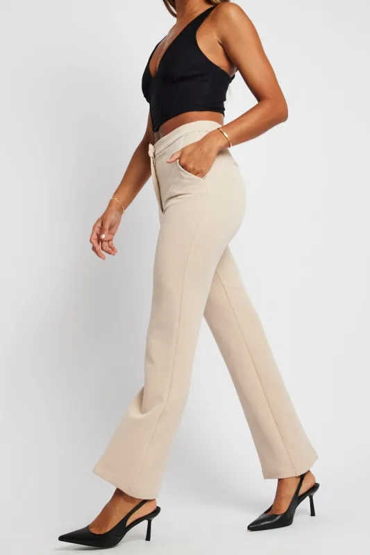 Beige Slim Pants High Rise sold by Ally Fashion