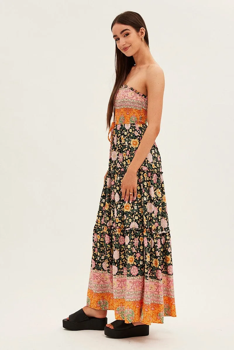 Boho Print Maxi Dress Bandeau Sun Dress sold by Ally Fashion product image thumbnail 4