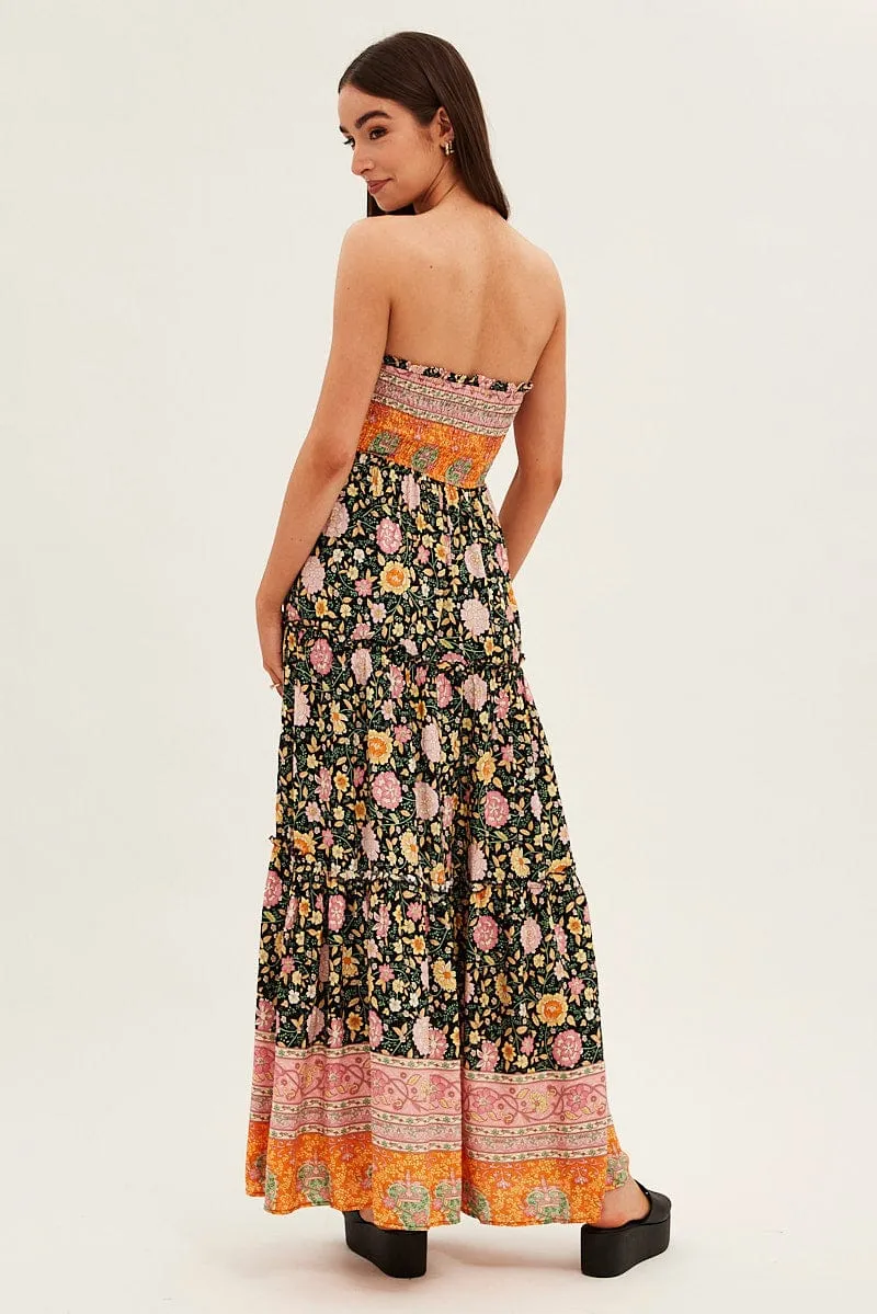 Boho Print Maxi Dress Bandeau Sun Dress sold by Ally Fashion product image thumbnail 5
