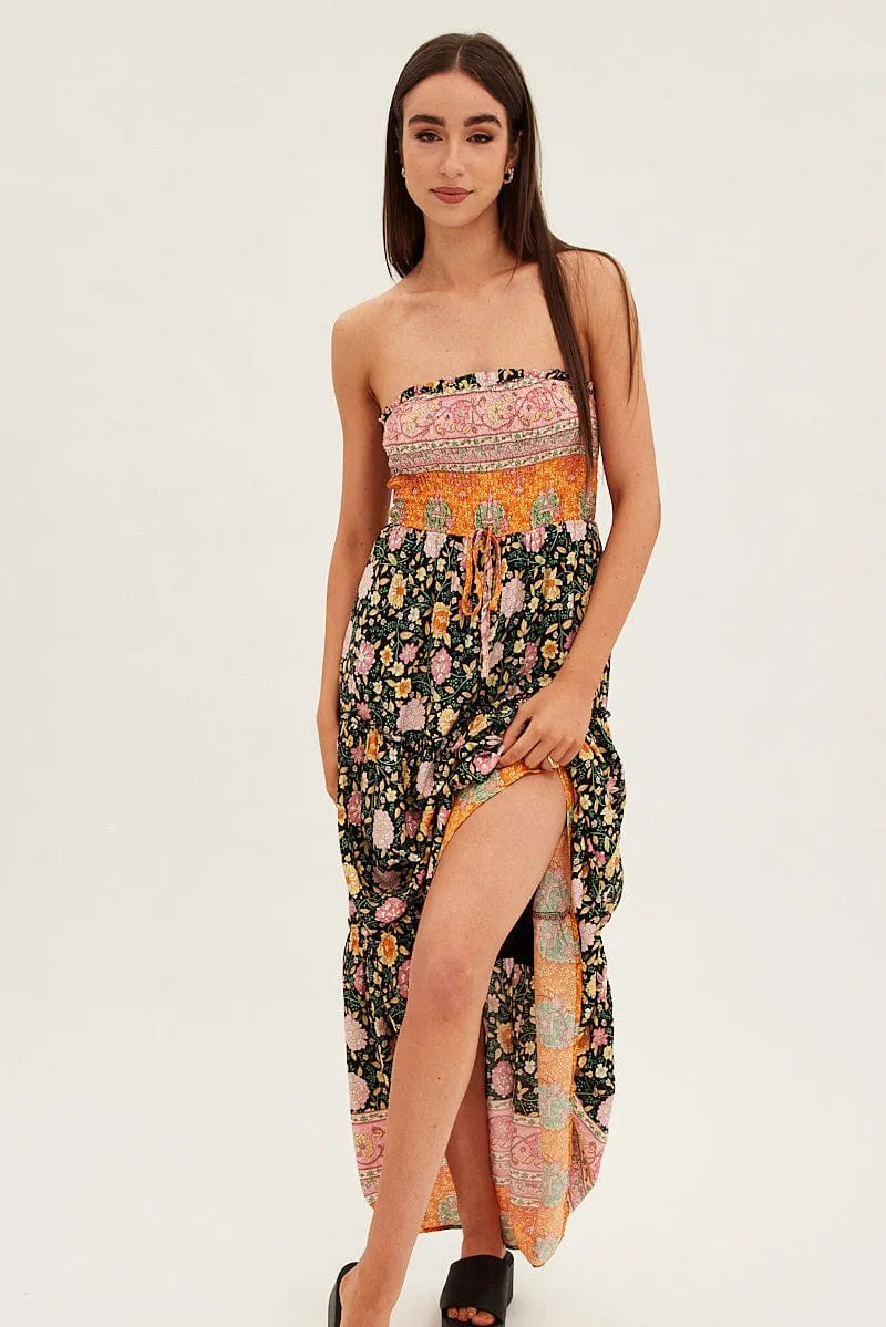 Boho Print Maxi Dress Bandeau Sun Dress sold by Ally Fashion product image thumbnail 3