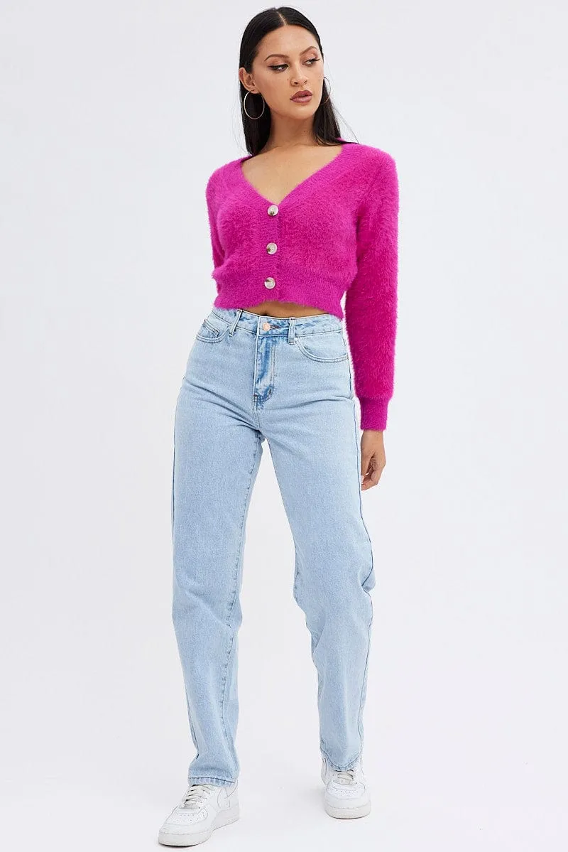 Pink Fluffy Cardigan sold by Ally Fashion product image thumbnail 2