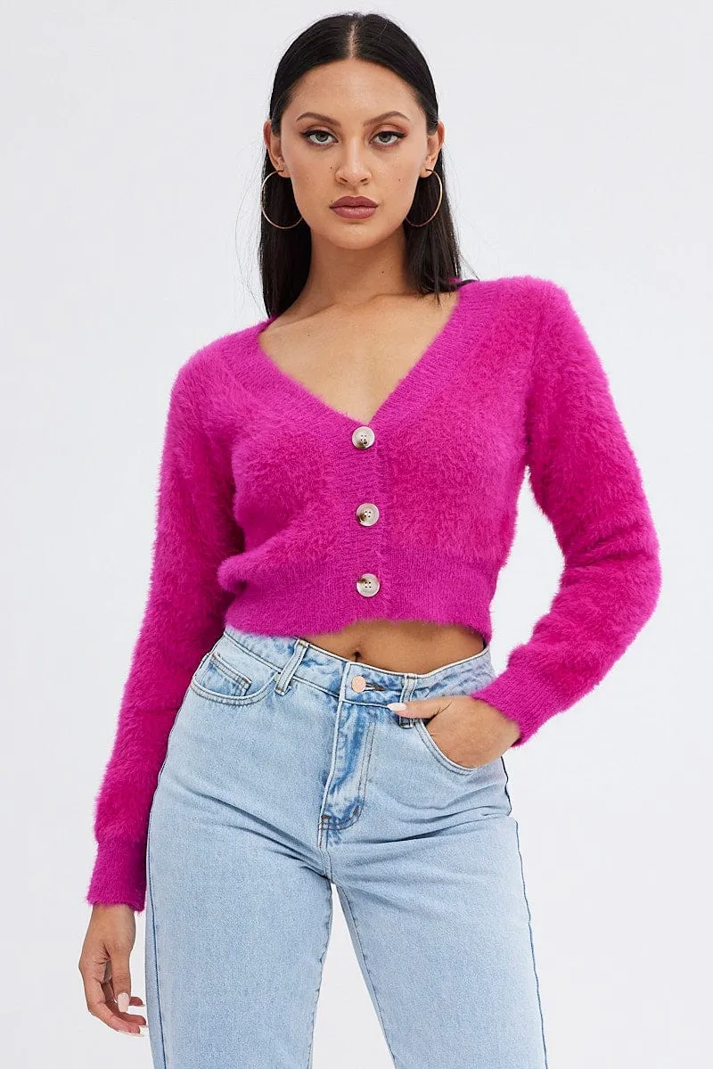 Pink Fluffy Cardigan sold by Ally Fashion product image thumbnail 3