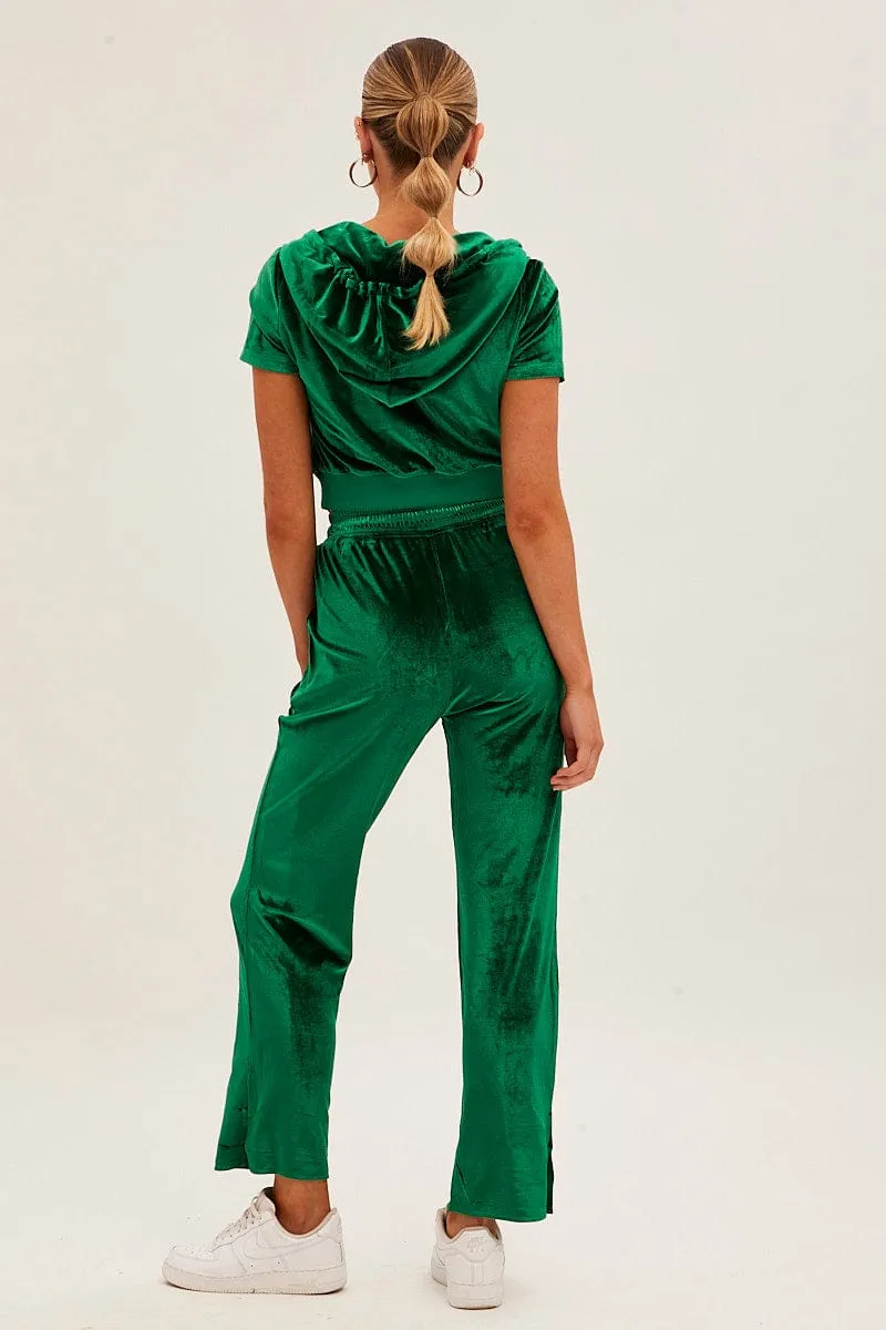 Green Velvet Flared Hem Pants sold by Ally Fashion product image thumbnail 5