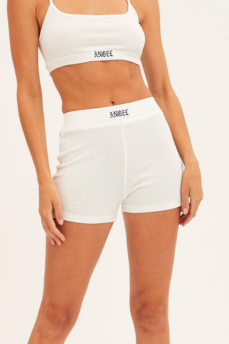 White Biker Shorts Activewear sold by Ally Fashion product image thumbnail 2