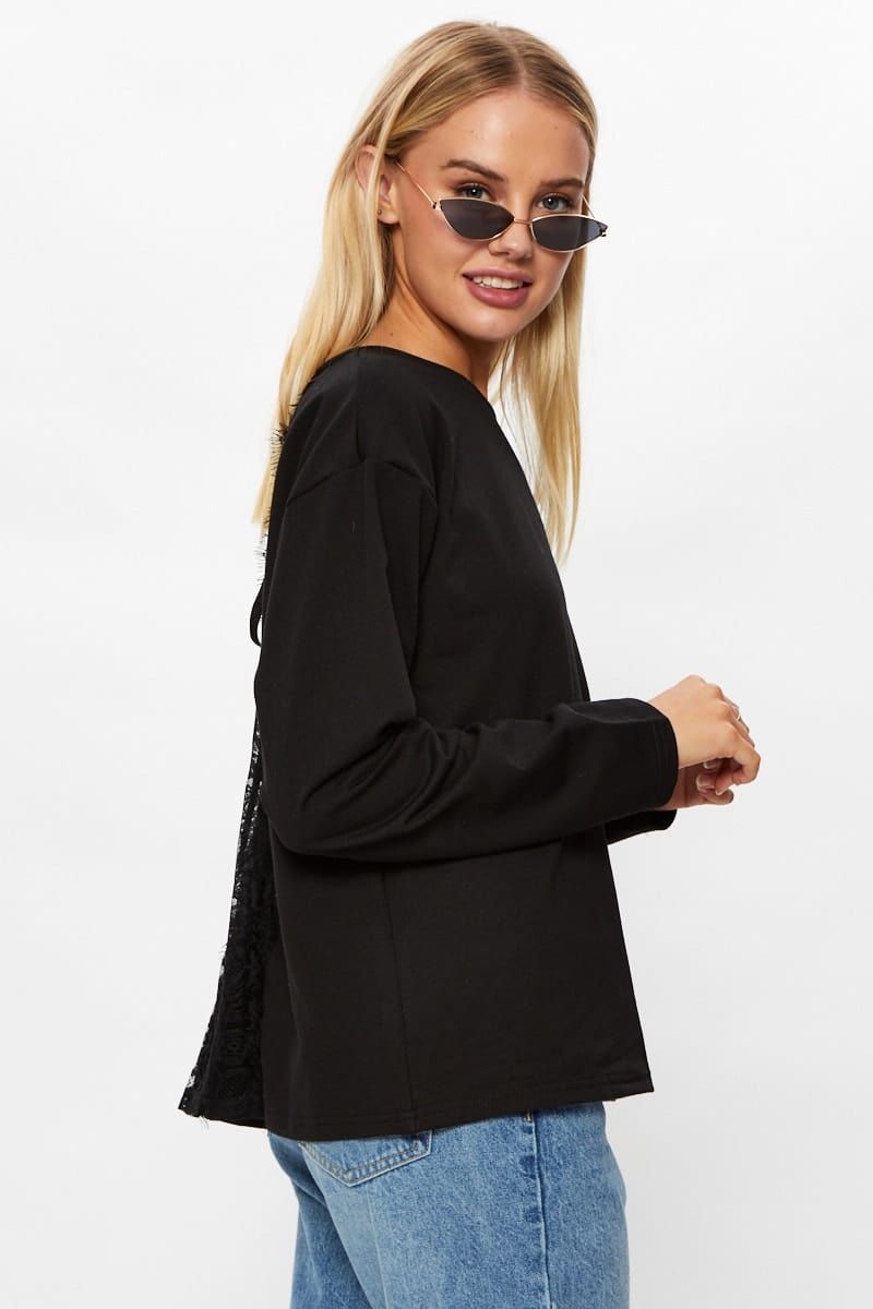 Black Lace Back Top sold by Ally Fashion product image thumbnail 4