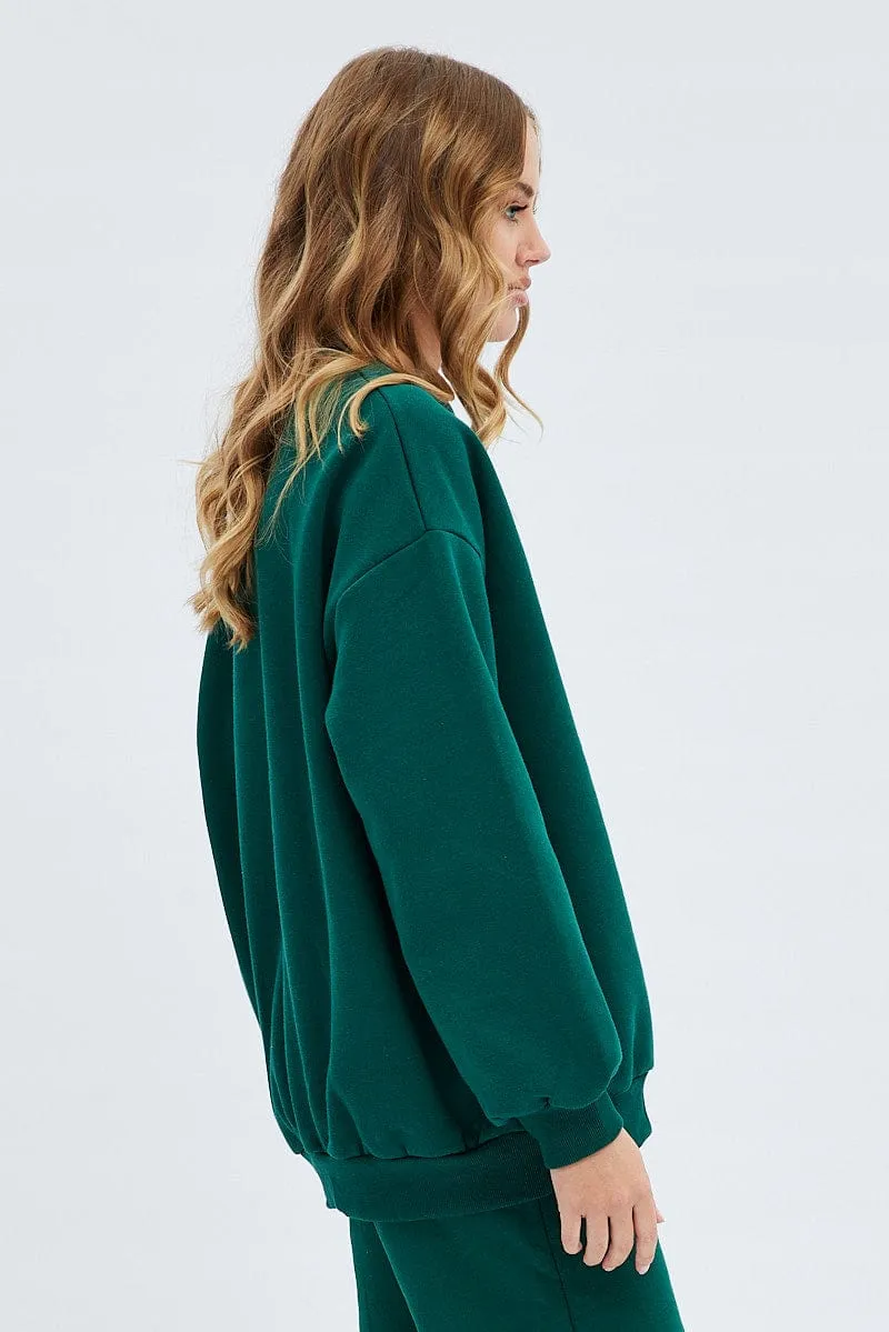 Green Graphic Sweater Long Sleeves sold by Ally Fashion product image thumbnail 4