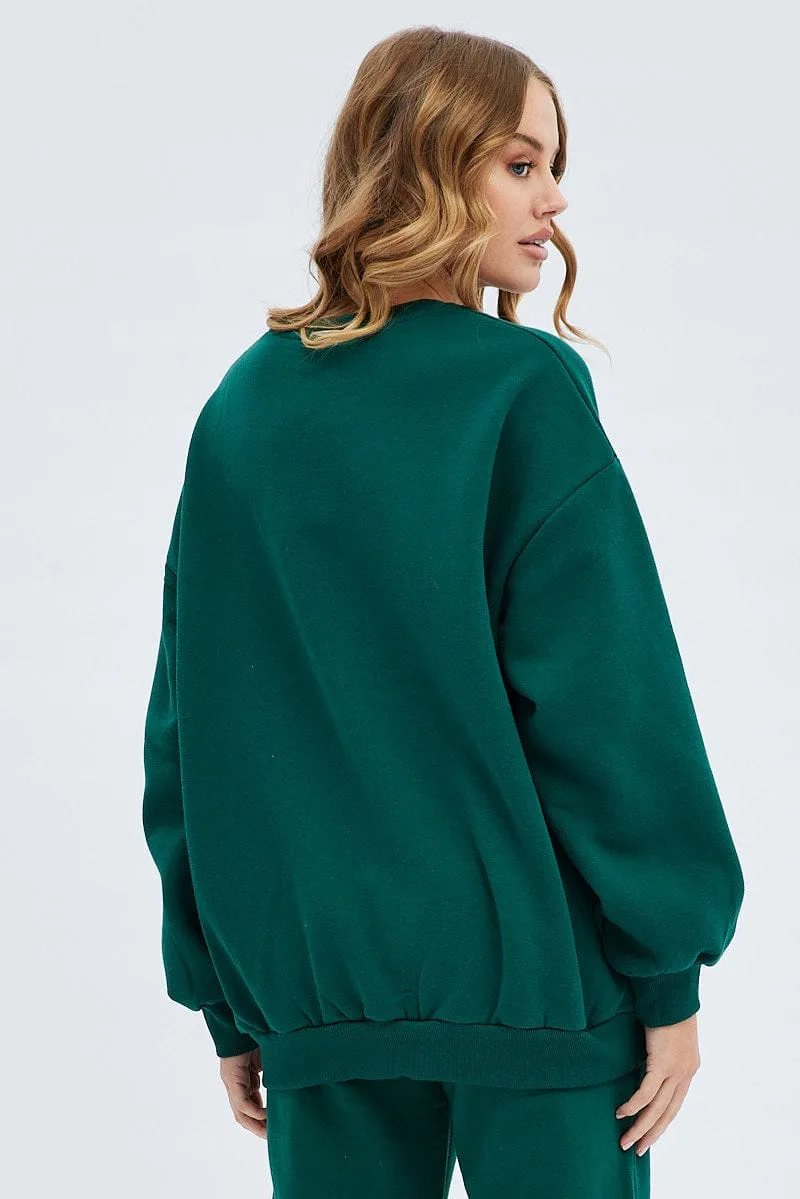 Green Graphic Sweater Long Sleeves sold by Ally Fashion product image thumbnail 5