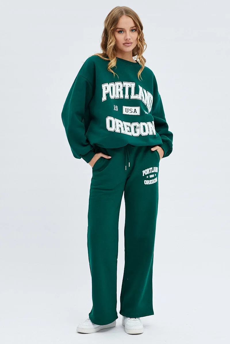 Green Graphic Sweater Long Sleeves sold by Ally Fashion product image thumbnail 2