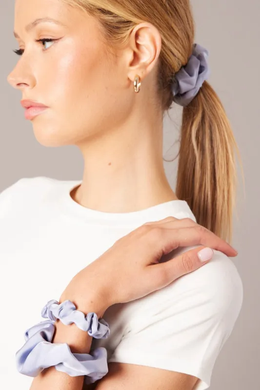 Blue 3 Pack Mixed Size Scrunchies sold by Ally Fashion