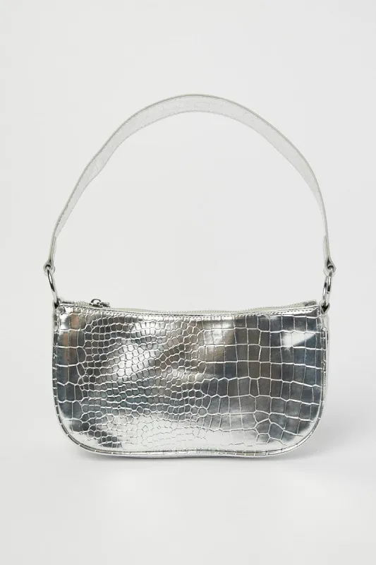 Grey Croc Shoulder Bag Hand Bag sold by Ally Fashion