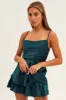 Green Satin Playsuit Sleeveless Cowl Neck sold by Ally Fashion
