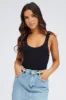 Black Tank Top Lace Trim Seamless sold by Ally Fashion