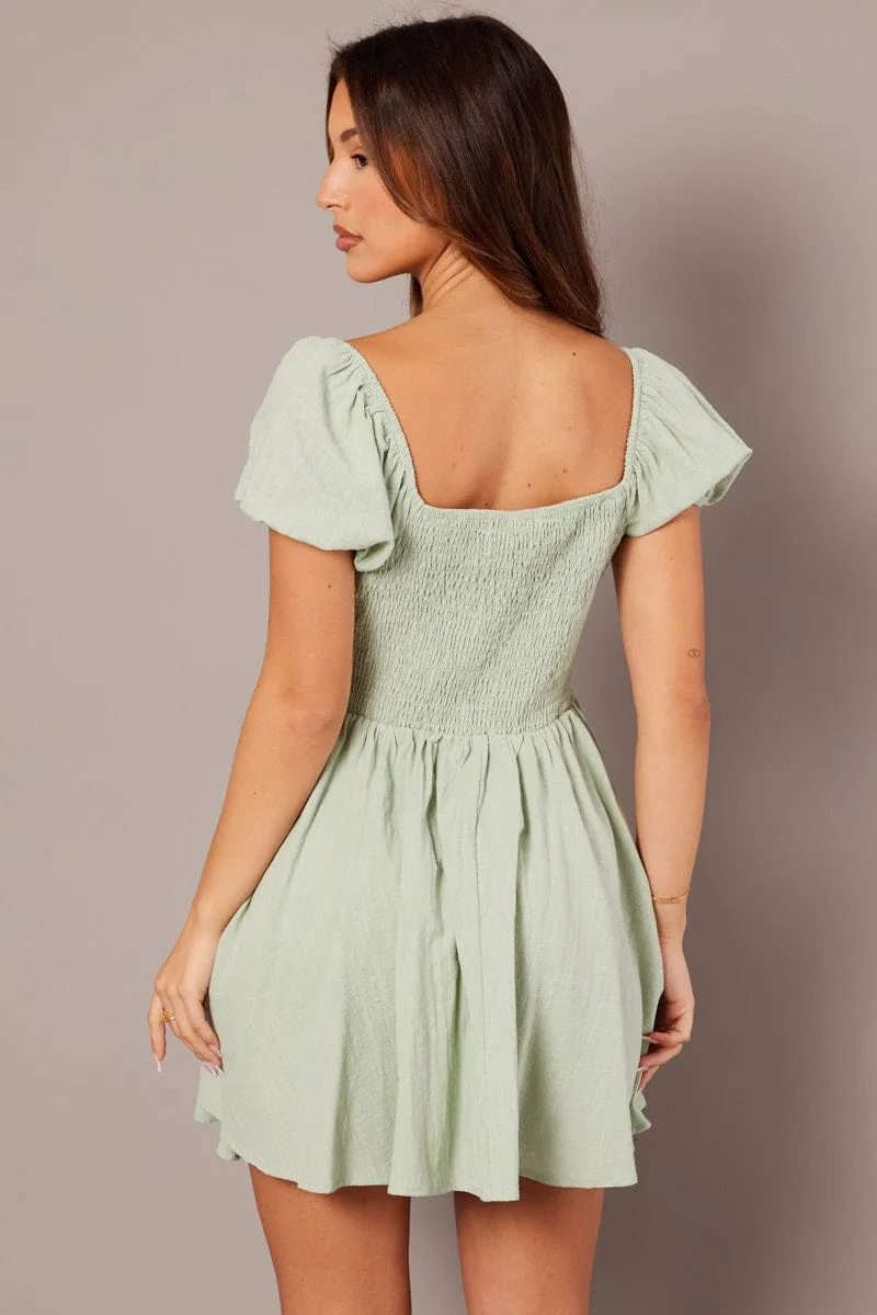 Green Fit And Flare Dress Mini sold by Ally Fashion product image thumbnail 5