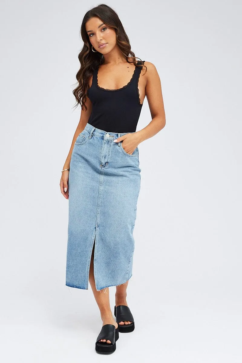 Black Tank Top Lace Trim Seamless sold by Ally Fashion product image thumbnail 2