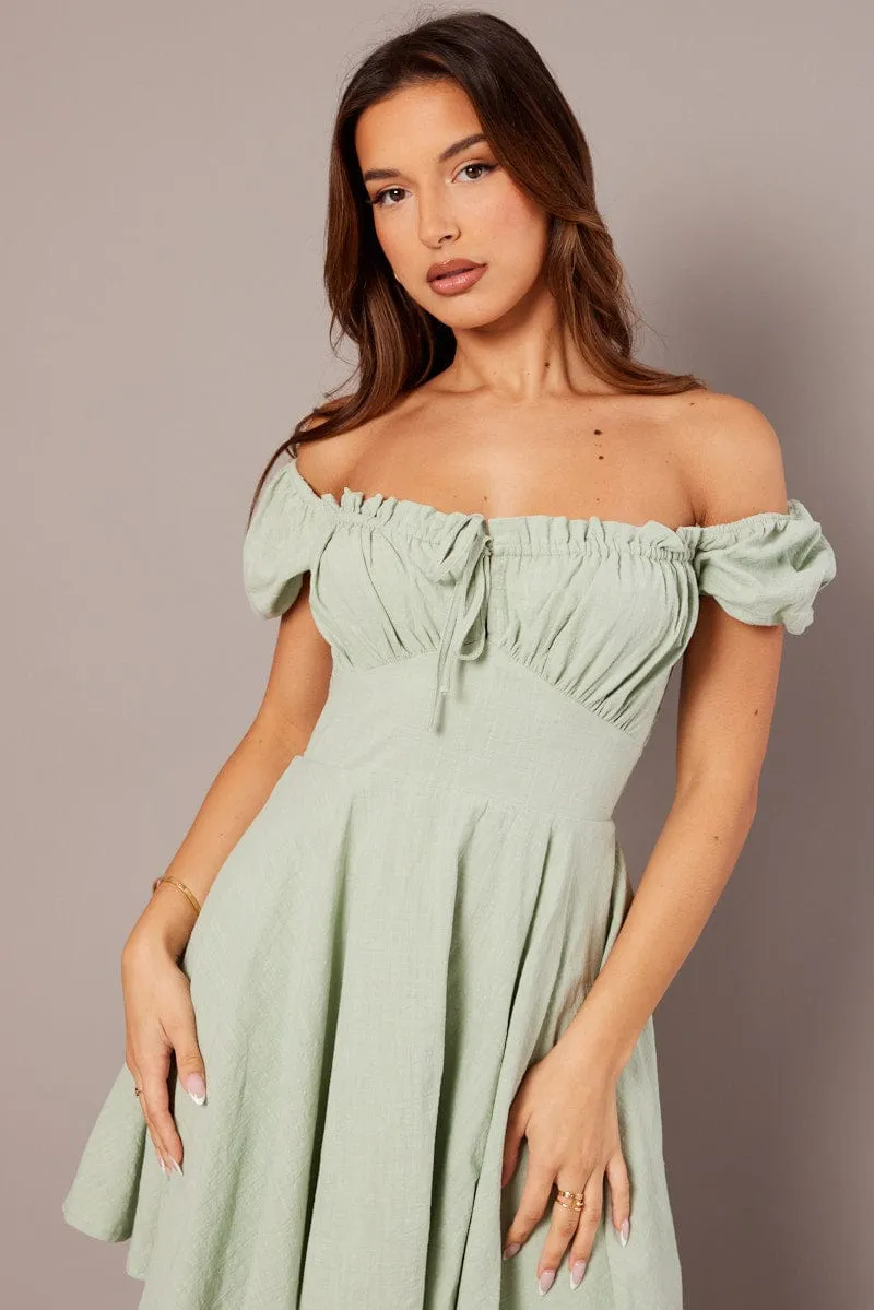 Green Fit And Flare Dress Mini sold by Ally Fashion product image thumbnail 3