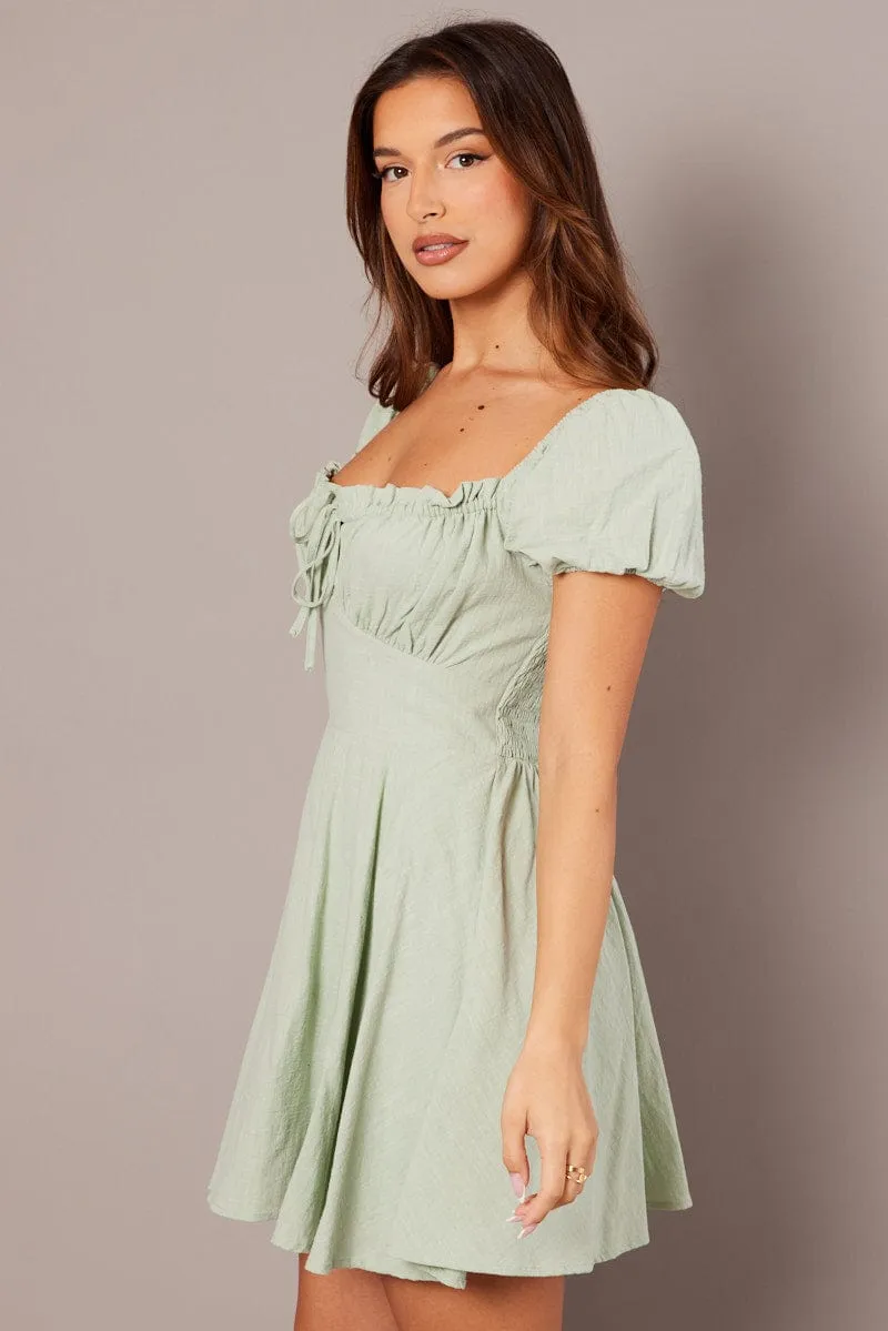 Green Fit And Flare Dress Mini sold by Ally Fashion product image thumbnail 4