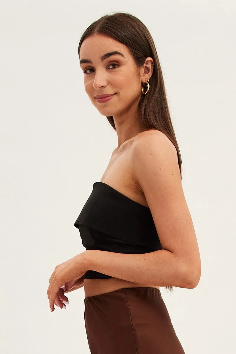 Black Bandeau Top Sleeveless Strapless Crop sold by Ally Fashion product image thumbnail 4