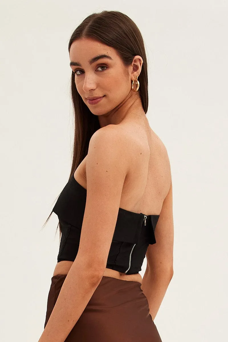 Black Bandeau Top Sleeveless Strapless Crop sold by Ally Fashion product image thumbnail 5