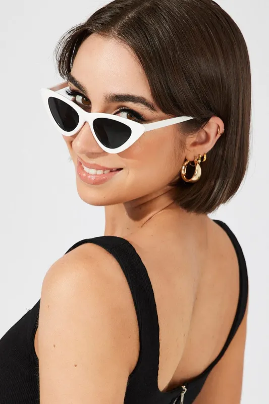 White Animal Print Cat Eye Fashion Sunglasses sold by Ally Fashion