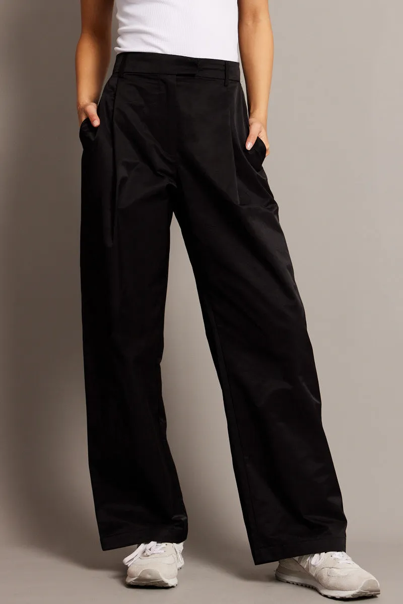 Black Wide Leg Pants Pleated Front sold by Ally Fashion product image thumbnail 5