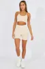 Beige Seamless Top And Shorts Activewear Set sold by Ally Fashion