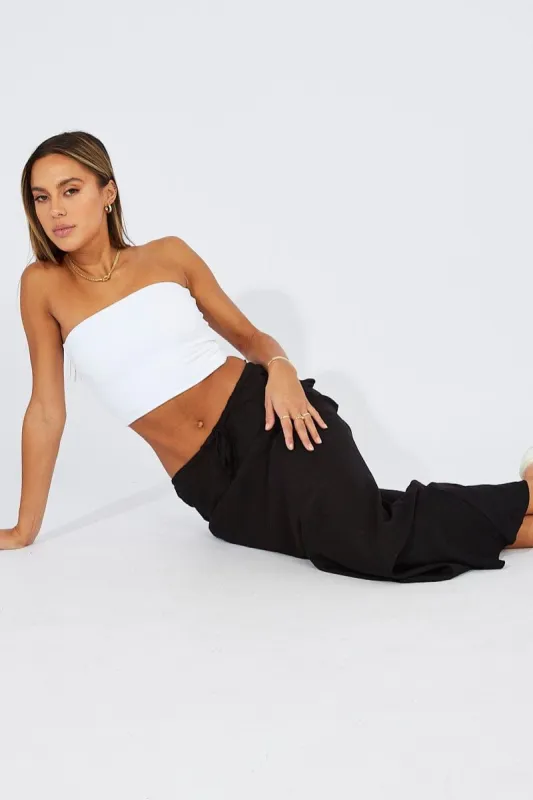 Black Slip Skirt Maxi Linen Blend sold by Ally Fashion