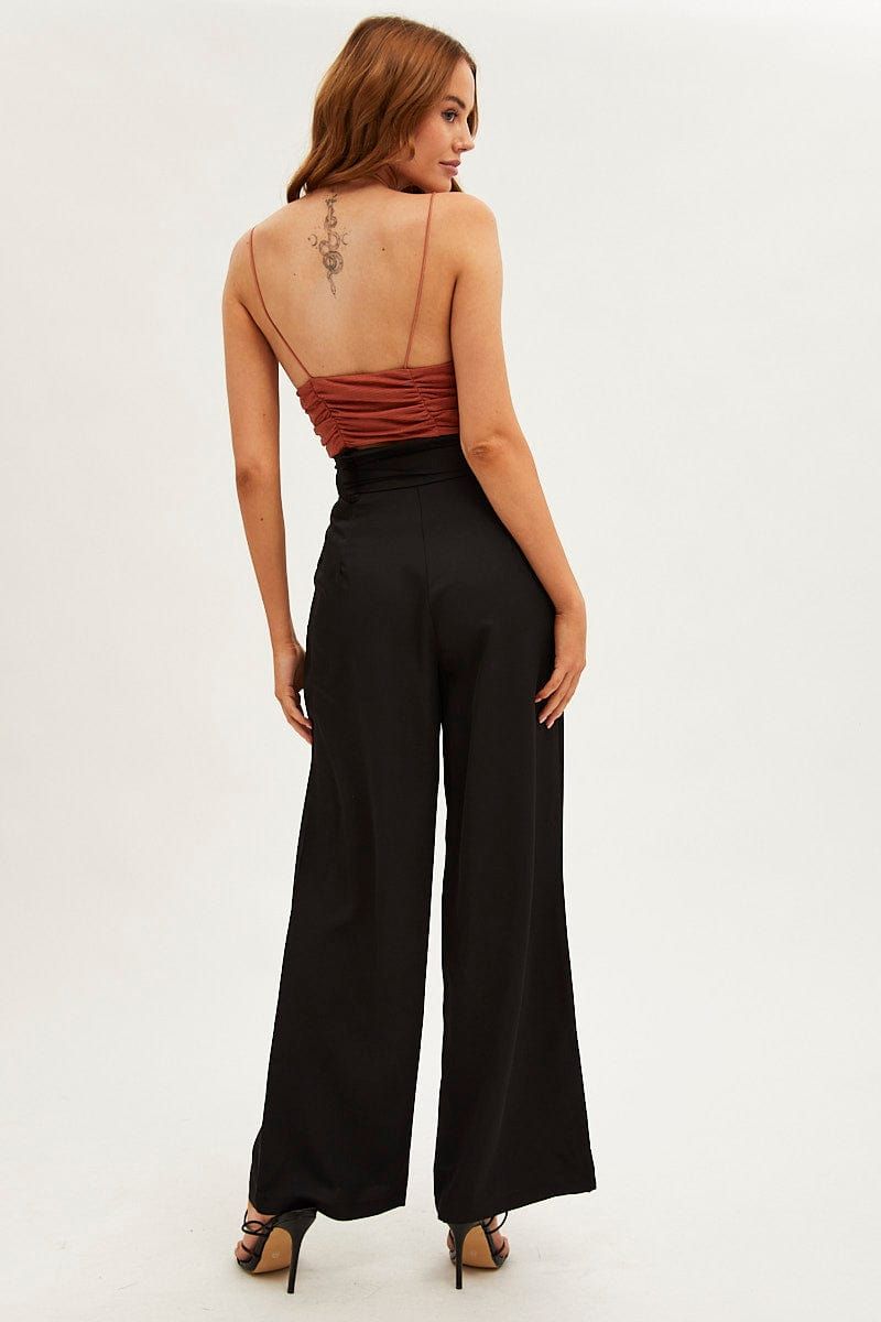Black Wide Leg Pants High Rise Paperbag sold by Ally Fashion product image thumbnail 5