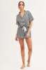 BLACK Pyjamas Set Short Sleeve Collared Shorts Satin sold by Ally Fashion
