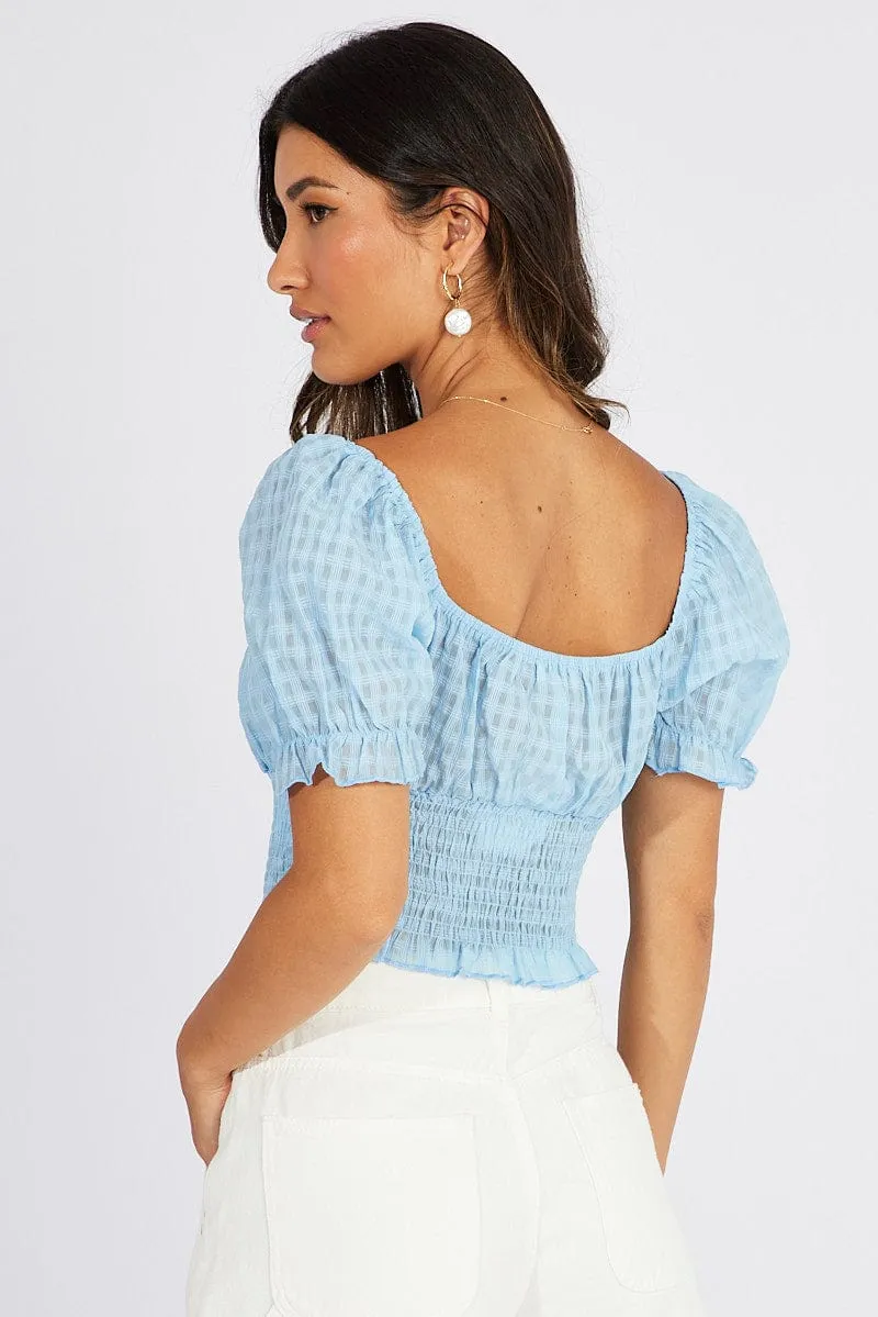 Blue Crop Top Short Sleeve sold by Ally Fashion product image thumbnail 5