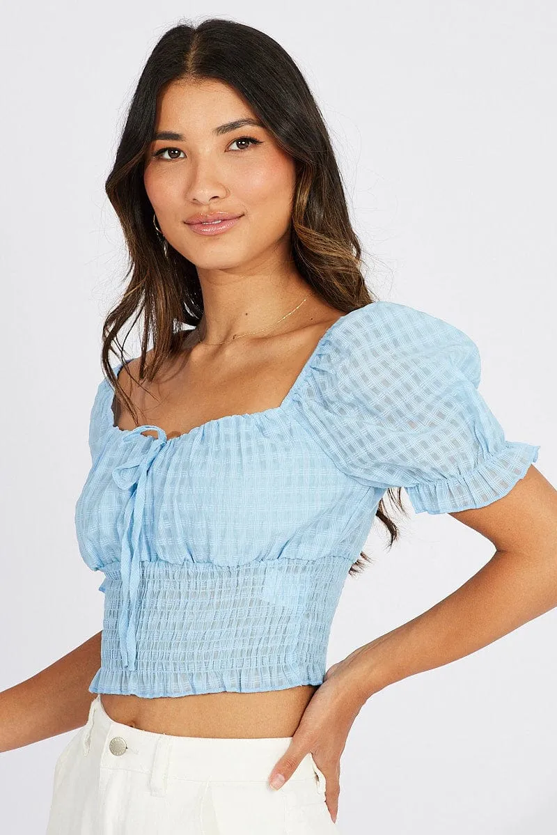 Blue Crop Top Short Sleeve sold by Ally Fashion product image thumbnail 4