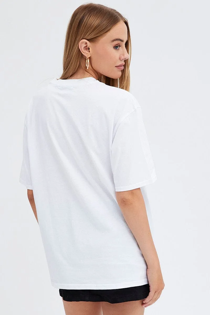 White Graphic Tee Short Sleeve sold by Ally Fashion product image thumbnail 5