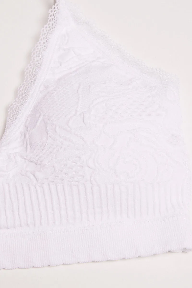 White Lace Bralette Seamless sold by Ally Fashion product image thumbnail 2