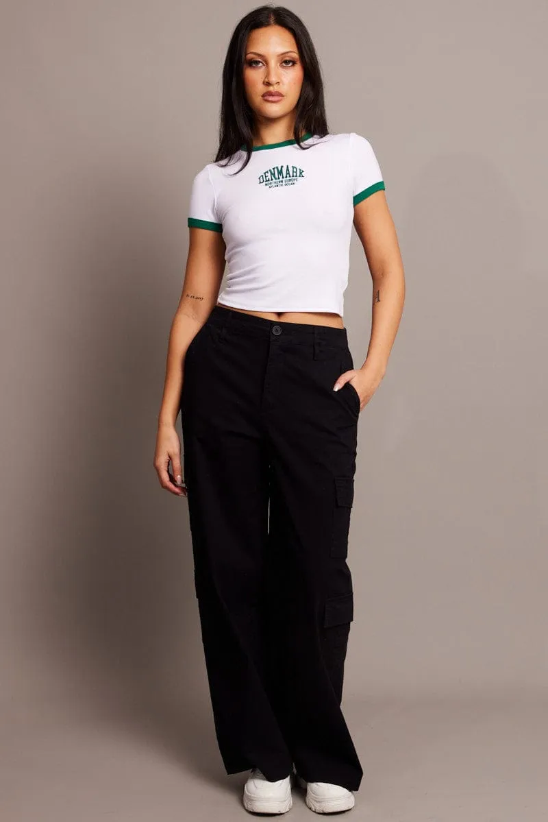 White Graphic Tee Short Sleeve sold by Ally Fashion product image thumbnail 2