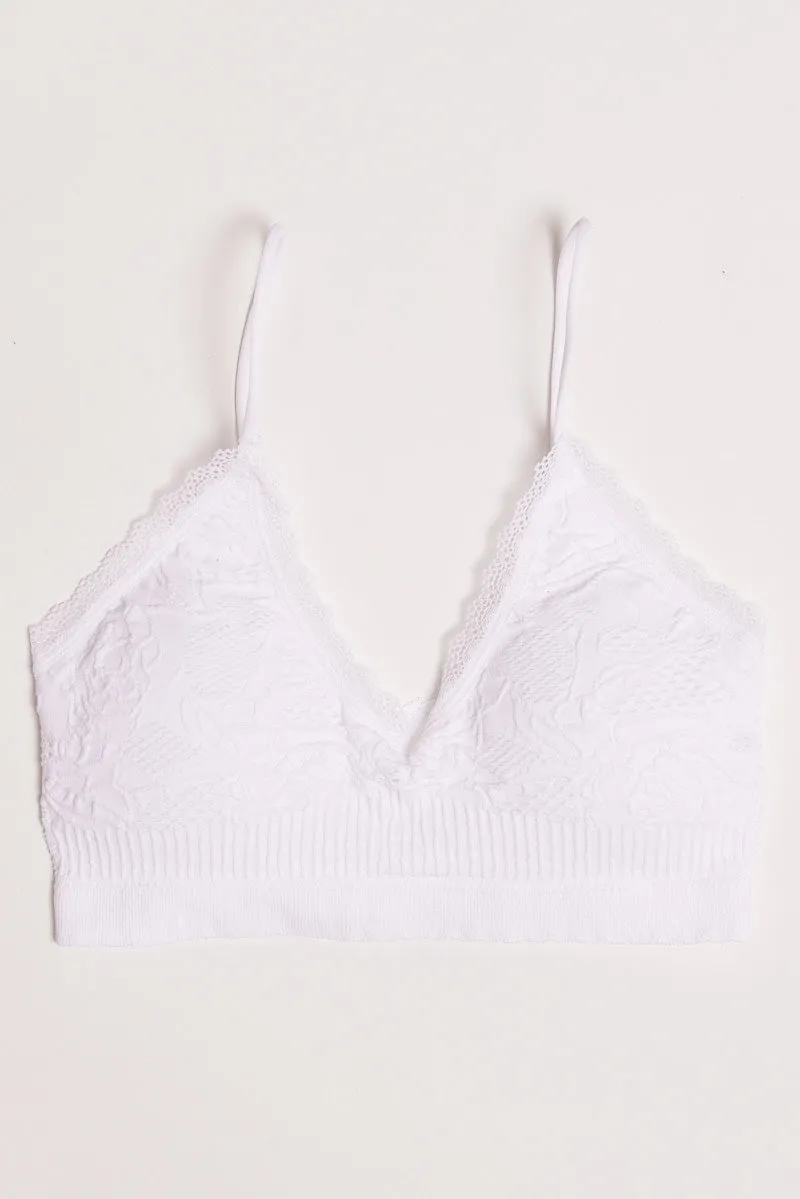 White Lace Bralette Seamless sold by Ally Fashion