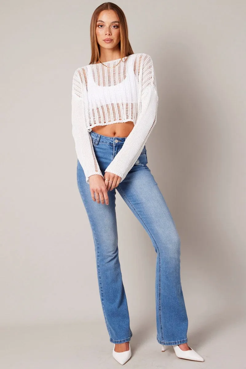 White Crochet Knit Top sold by Ally Fashion product image thumbnail 2