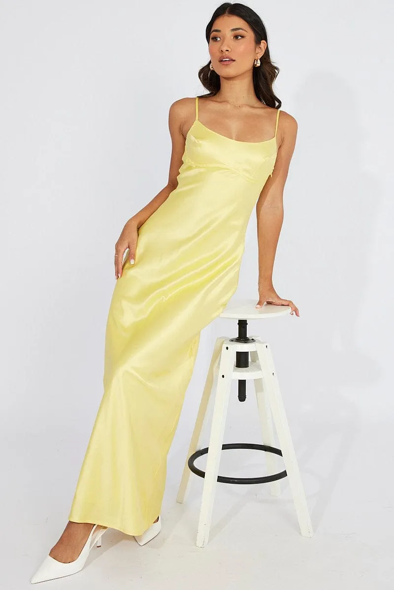 Yellow Maxi Dress Strappy Satin sold by Ally Fashion product image thumbnail 2