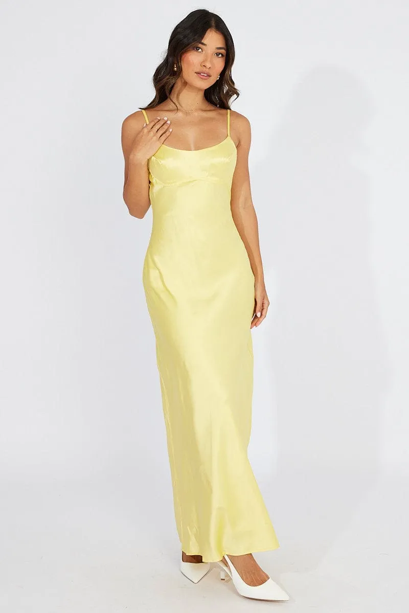 Yellow Maxi Dress Strappy Satin sold by Ally Fashion product image thumbnail 3