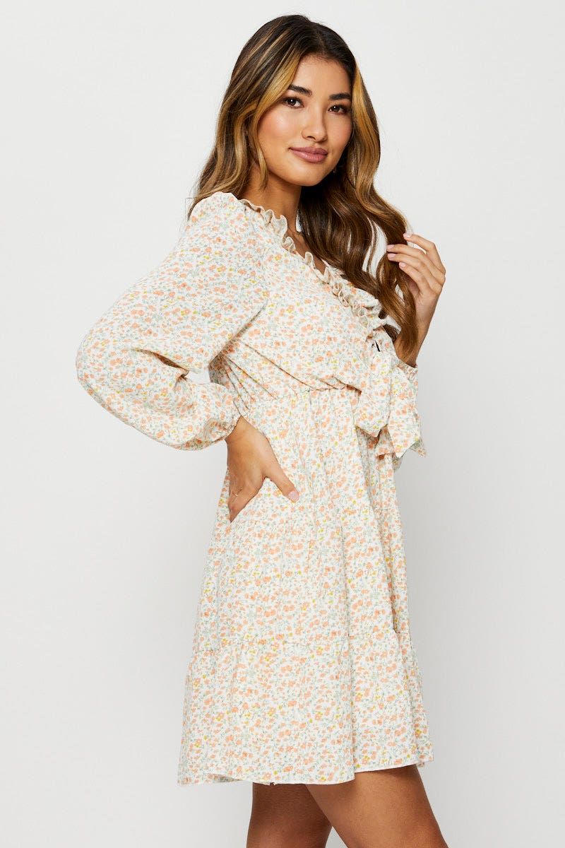 Print Mini Dress Long Sleeve sold by Ally Fashion product image thumbnail 3
