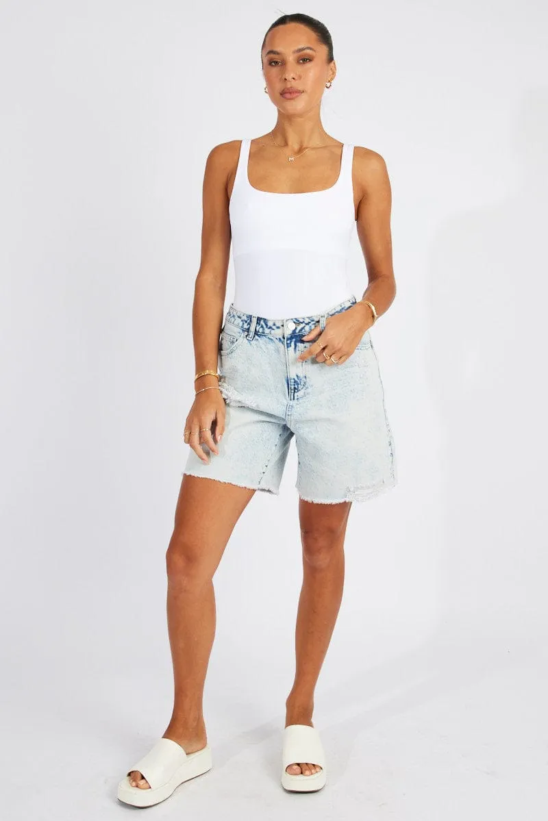 White Bodysuit Scoop Neck Seamless sold by Ally Fashion product image thumbnail 2