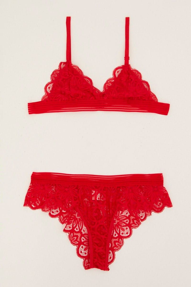 Red Lace Lingerie Set sold by Ally Fashion