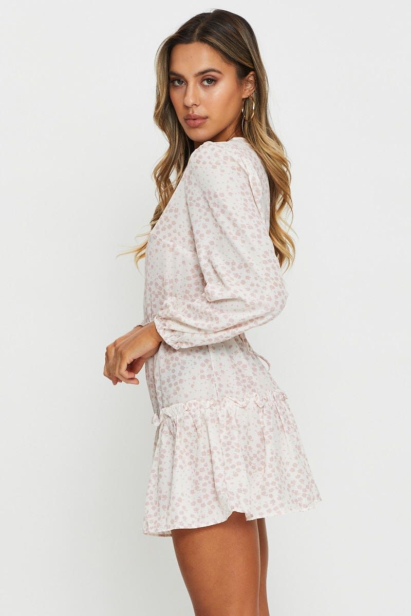 Print Mini Dress Long Sleeve sold by Ally Fashion product image thumbnail 4