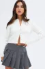 White Cardigan Long sleeve Crew neck sold by Ally Fashion