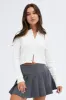 White Cardigan Long sleeve Crew neck sold by Ally Fashion